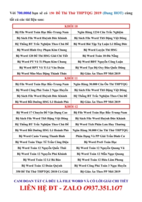 Đề thi thử THPT Quốc gia môn Toán - Năm học 2019